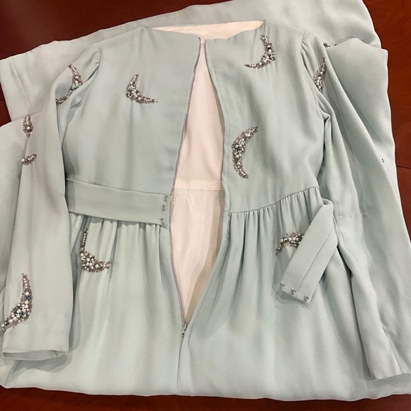 Vintage Jean Allen London Beaded Maxi Dress, Long Sleeve, size 16/40 - Picture 6 of 7